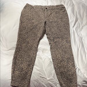 Seven7 Women's Animal Print Skinny Jeans - Black and Tan